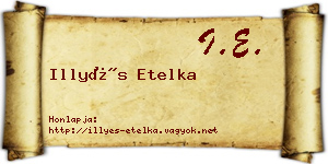 Illyés Etelka névjegykártya